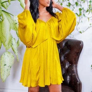 SHE'S CLASSY | FLOW DRESS - CHARTREUSE